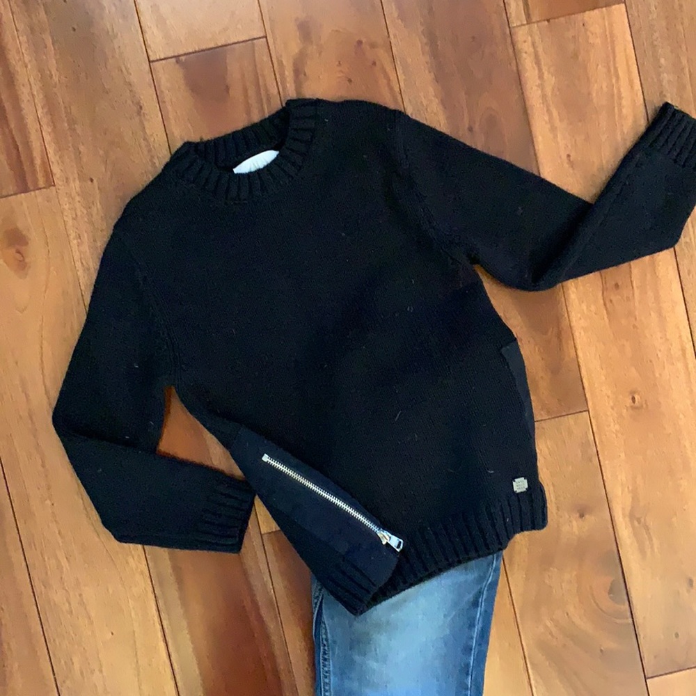 Zara boys black sweater with side zippers